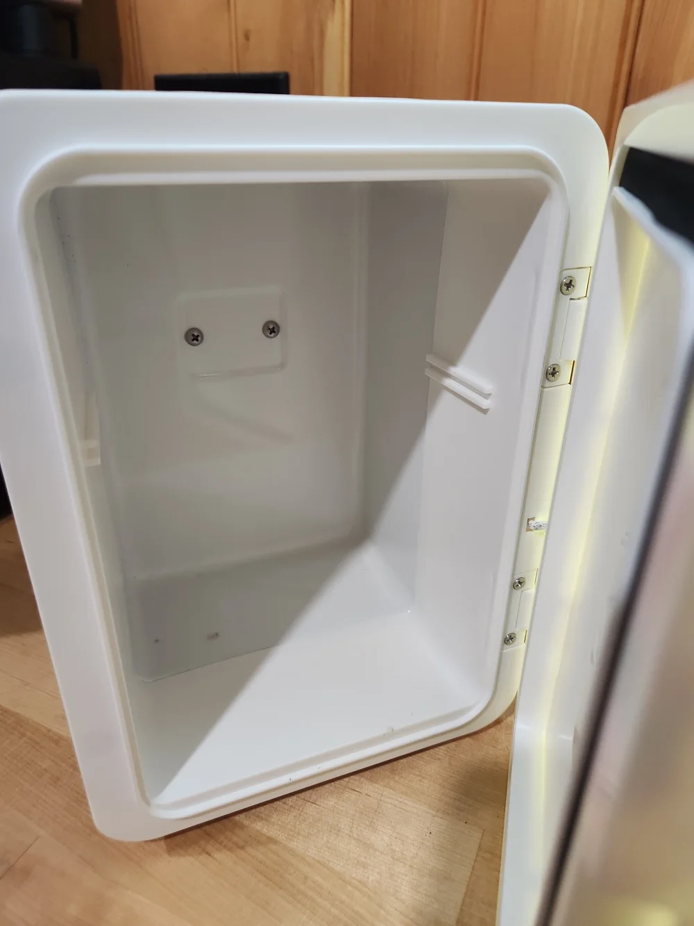LED Lighted White Cosmetic Fridge with Mirror Door